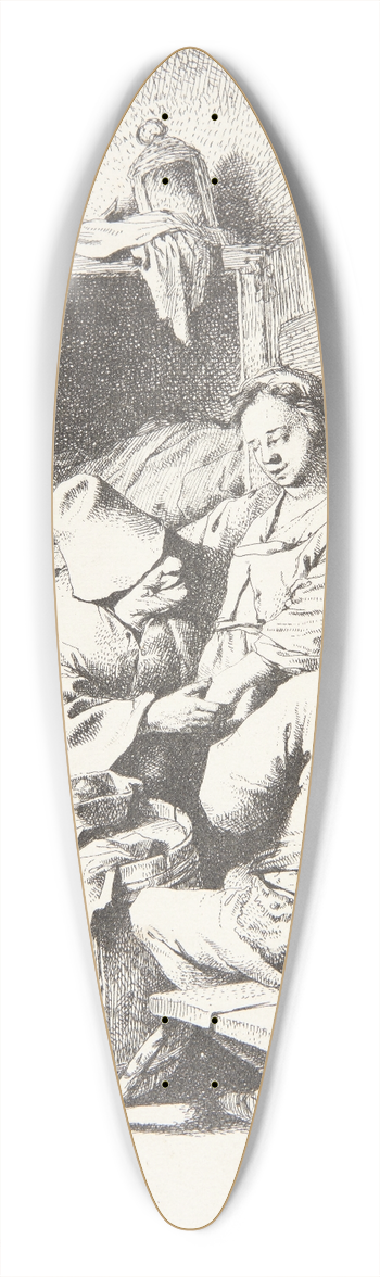 Cornelis Pietersz. Bega - Ung vrtinde og to siddende mnd i en krostue 39.3 inch art pintail longboard deck