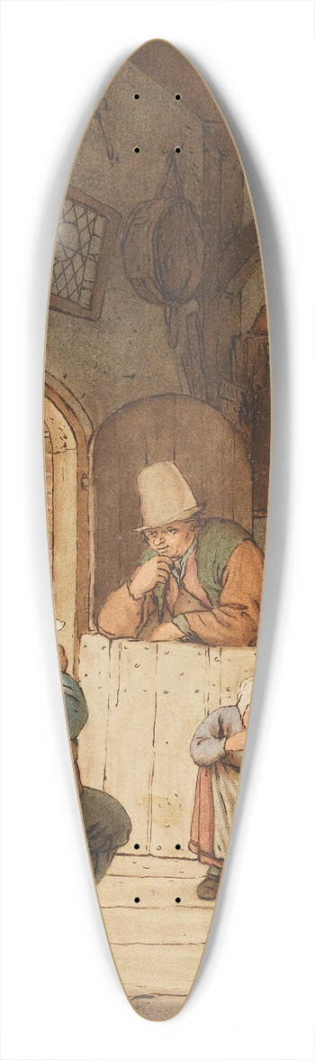 Cornelis Ploos van Amstel - Der Zeitungsleser 39.3 inch art pintail longboard deck