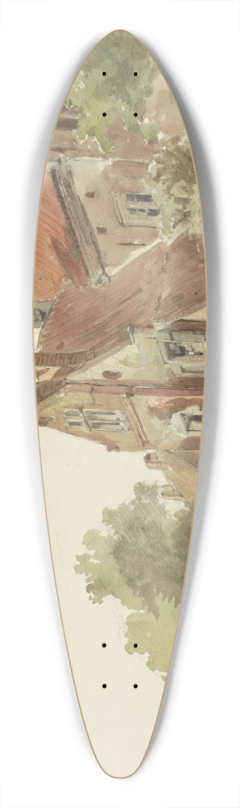 Cornelis Springer - Het oude gasthuis te Hasselt 39.3 inch art pintail longboard deck