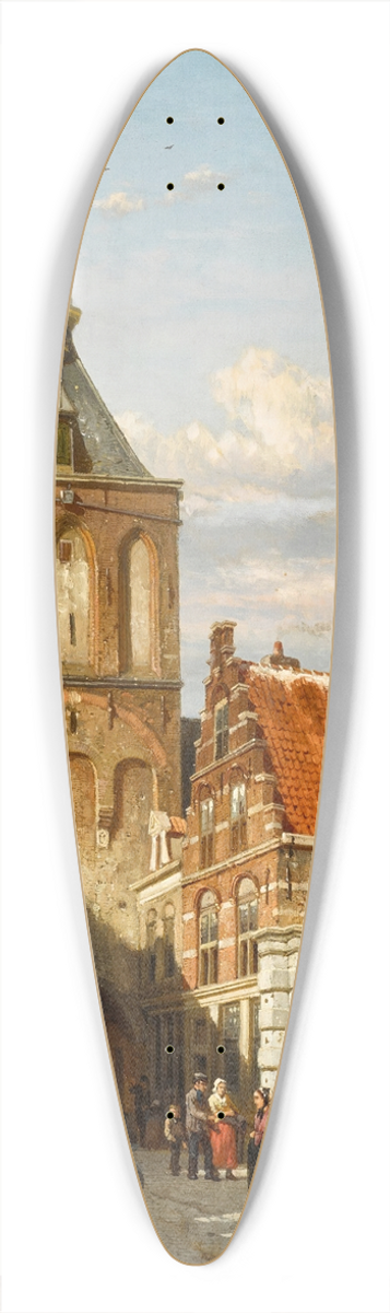 Cornelis Springer - The Binnenpoort,Culemborg 39.3 inch art pintail longboard deck