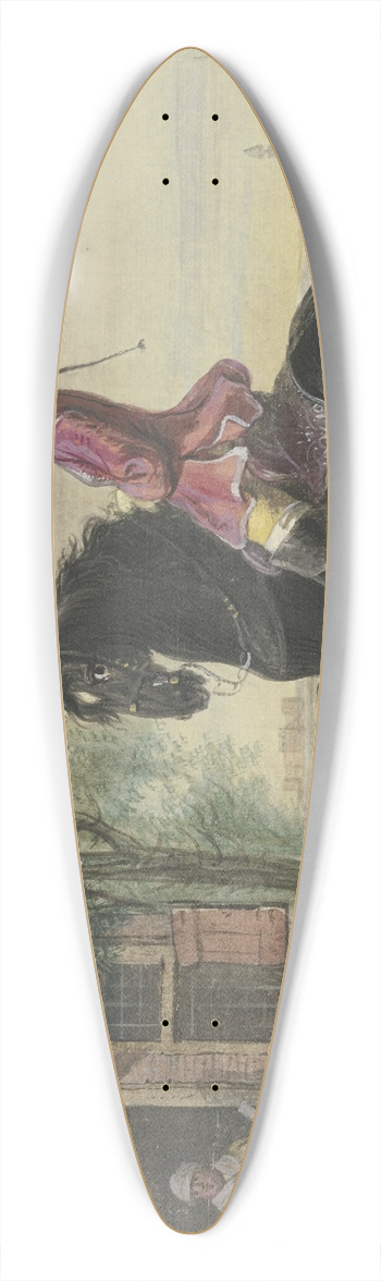 Cornelis Troost - Ein Reiter mit Dreispitz und Zopf, im Hintergrund eine Kanallandschaft 39.3 inch art pintail longboard deck