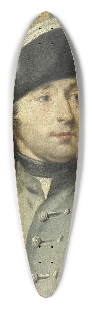 Cornelis Troost - Portrait of Ludolf Backhuysen II, Painter and Dragoon, Grandson of the Marine Painter Ludolf Backhuysen I 39.3 inch art pintail longboard deck