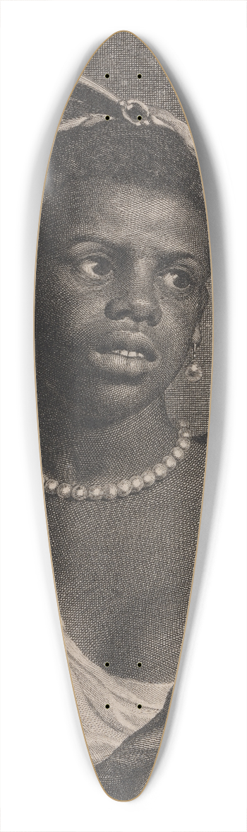 Cornelis Van Dalen - Portrait of an African Woman with Pearl Necklace 39.3 inch art pintail longboard deck