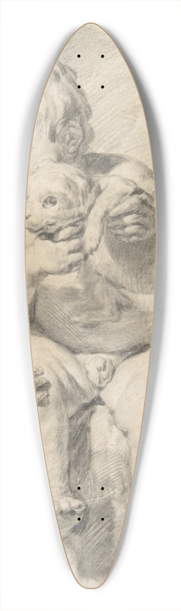 Cornelis Visscher - Two Boys with a Puppy 39.3 inch art pintail longboard deck