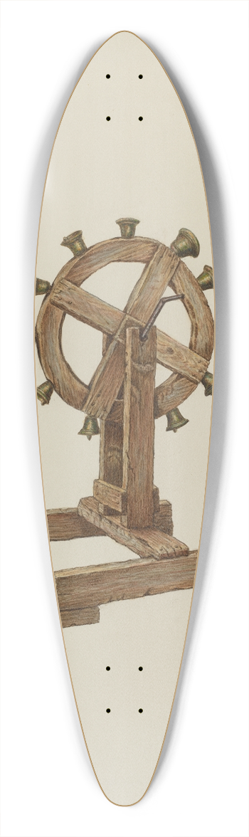 Cornelius Christoffels - Altar Chimes on Wheel 39.3 inch art pintail longboard deck