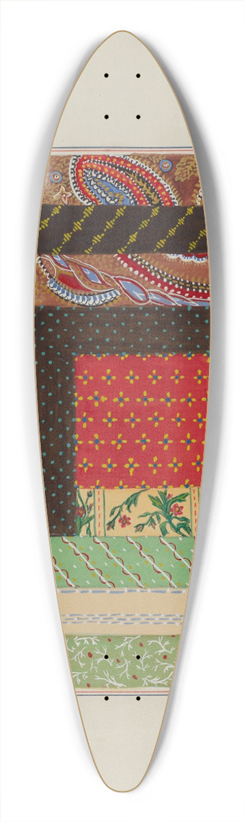 Cornelius Christoffels and Margaret Linsley - Log Cabin Quilt Square 39.3 inch art pintail longboard deck