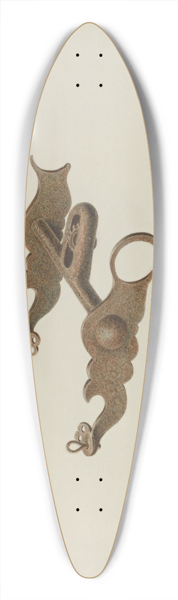 Cornelius Christoffels - Wrought Iron Bit 39.3 inch art pintail longboard deck