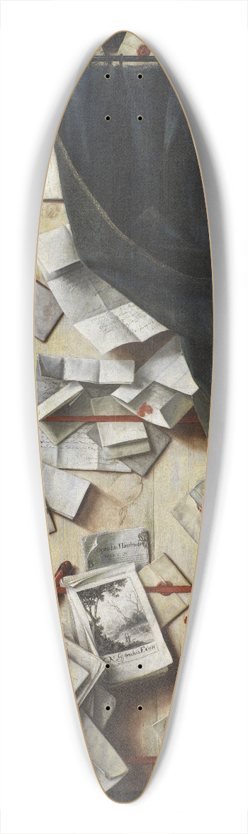 Cornelius Norbertus Gijsbrechts - Trompe Loeil. Board Partition With Letter Rack And Music Book 39.3 inch art pintail longboard deck