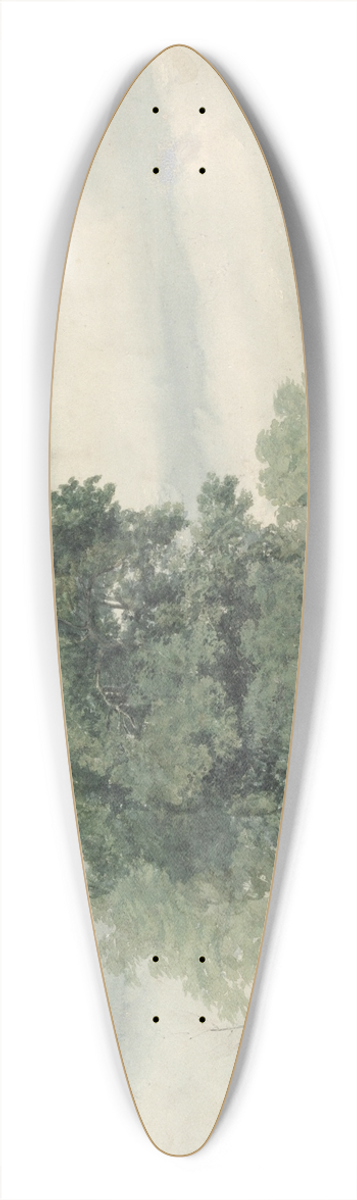 Cornelius Varley - Study of Trees at the Edge of a Field 39.3 inch art pintail longboard deck