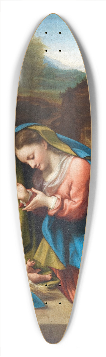 Correggio - Adoration of the Christ Child 39.3 inch art pintail longboard deck