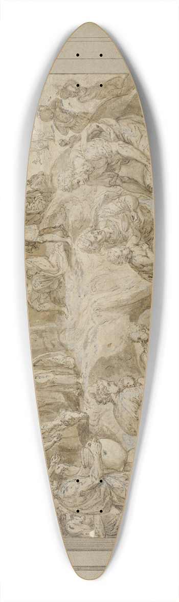 Crispijn van den Broeck - Moses Striking Water from the Rock 39.3 inch art pintail longboard deck