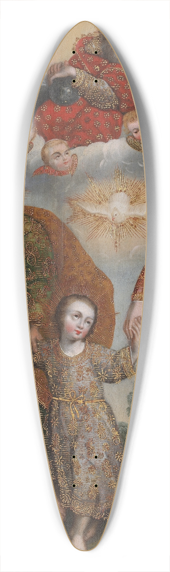 Cusco School - Double Trinity with Saint Augustine and Saint Catherine of Siena 39.3 inch art pintail longboard deck