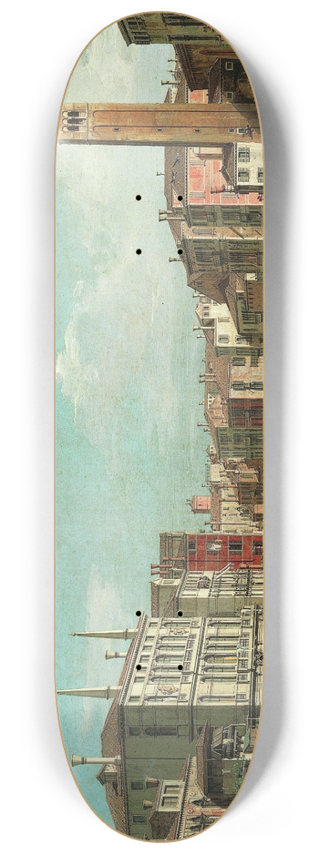 Canaletto - The Grand Canal, Venice, Looking Southeast, with the Campo della Carit to the Right 8.25 inch art skate deck