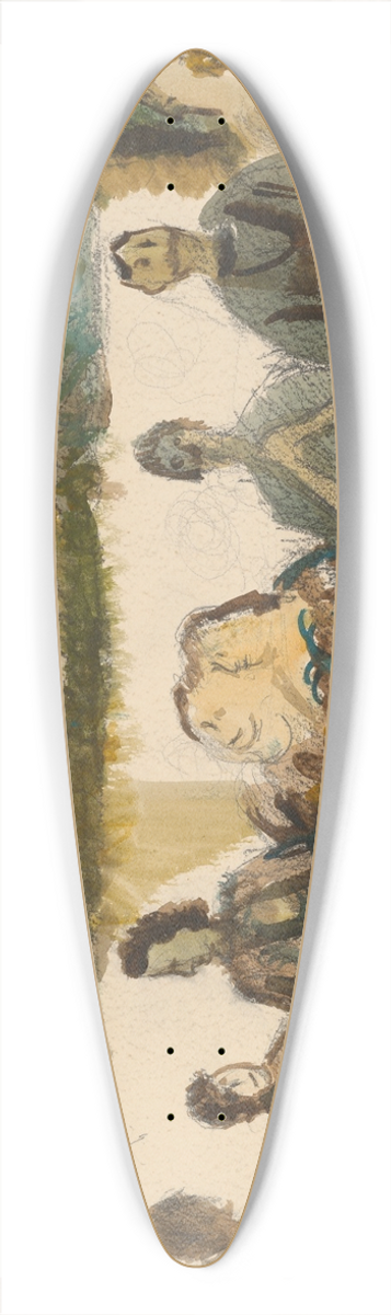 Cyprin Majernk - Feast in front of the House 39.3 inch art pintail longboard deck
