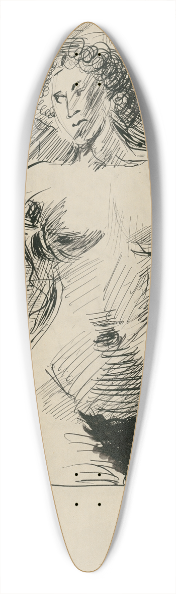 Cyprin Majernk - Female Nude 39.3 inch art pintail longboard deck