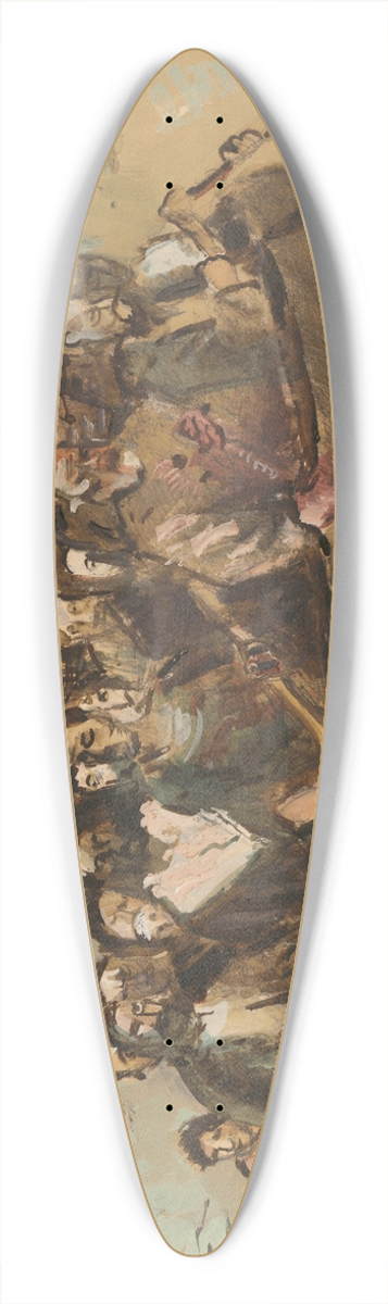 Cyprin Majernk - Refugees 39.3 inch art pintail longboard deck