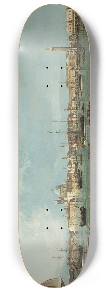 Canaletto - Venice, the Bacino di San Marco from San Giorgio Maggiore 8.25 inch art skate deck