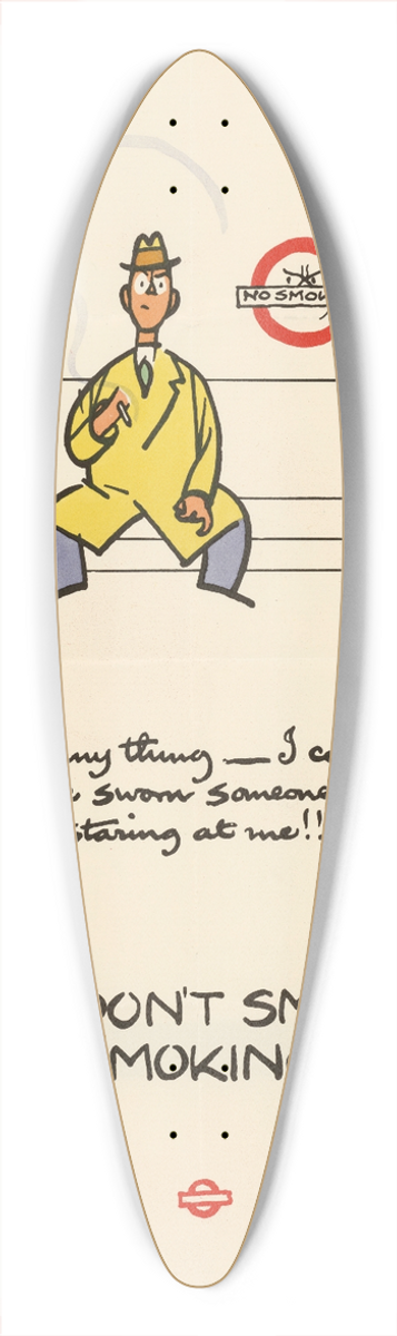 Cyril Kenneth Bird (Fougasse)  - Please Dont Smoke in a Non-Smoking Car 39.3 inch art pintail longboard deck