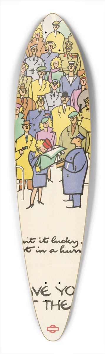 Cyril Kenneth Bird (Fougasse)  - Please Have Your Ticket Ready at the Barrier 39.3 inch art pintail longboard deck