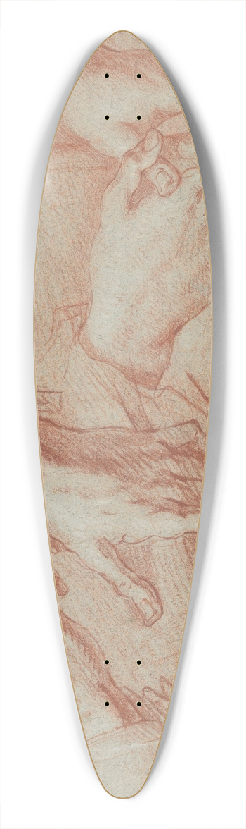 Daniele Crespi - Study of Hands 39.3 inch art pintail longboard deck