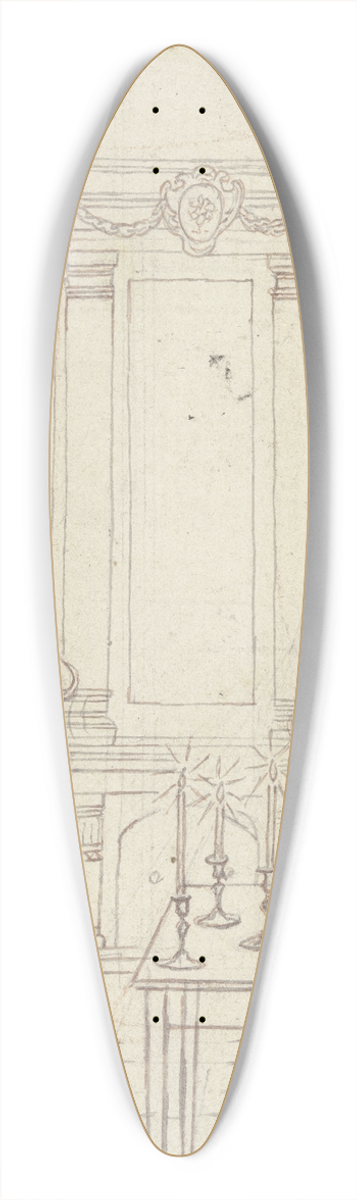 Daniel Nikolaus Chodowiecki - Clarissa steht neben einem Tisch mit drei brennenden Kerzen (Strke besiegt durch List) 39.3 inch art pintail longboard deck