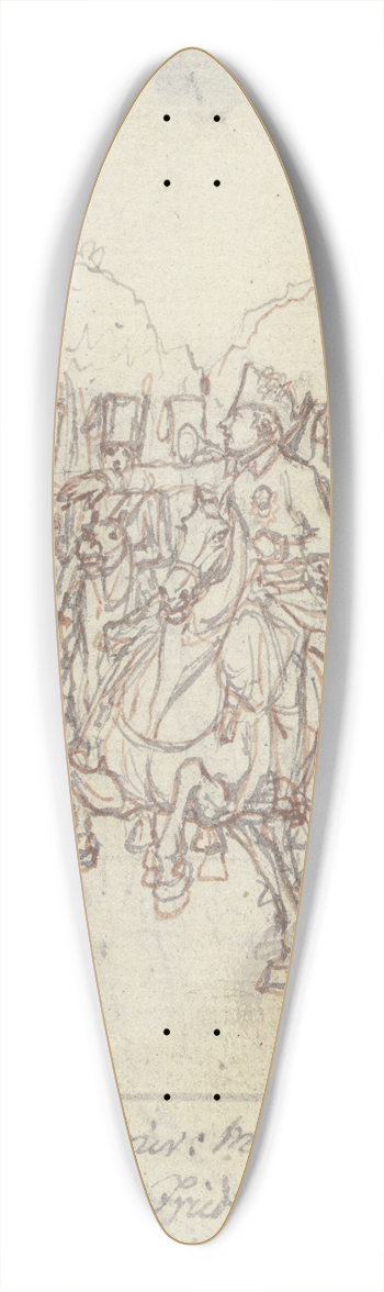 Daniel Nikolaus Chodowiecki - Friedrich der Groe zu Pferde vor einer Gruppe von Husaren 39.3 inch art pintail longboard deck