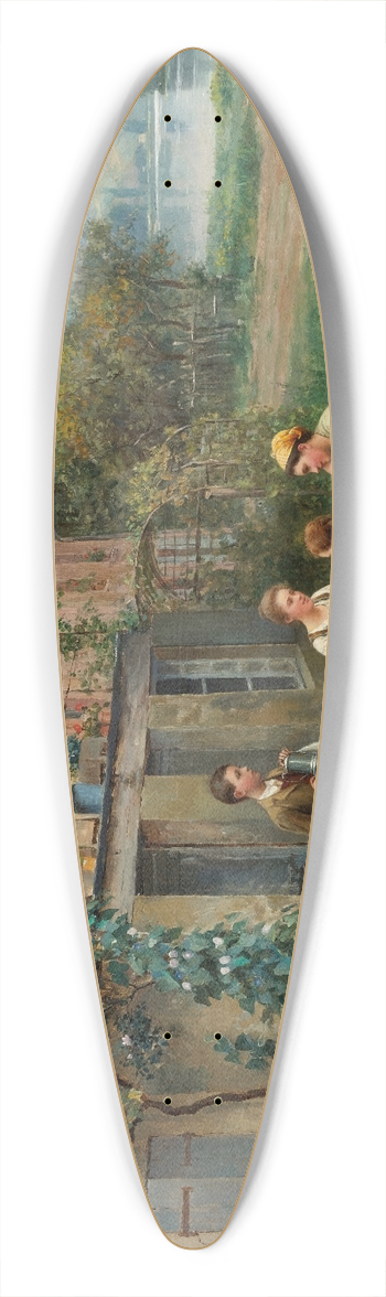 Daniel Ridgway Knight - Coffee In The Garden 39.3 inch art pintail longboard deck
