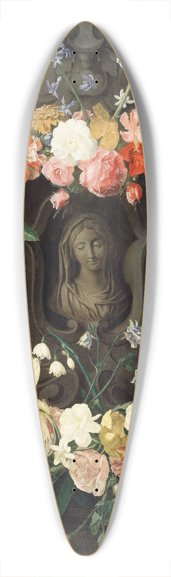 Daniel Seghers - Flower around a Cartouche with an Image of the Virgin 39.3 inch art pintail longboard deck