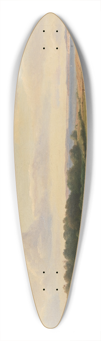 Dankvart Dreyer - A Funen Landscape at Harvest Time with Wedellsborghoved in the Background 39.3 inch art pintail longboard deck