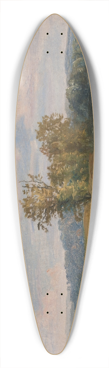 Dankvart Dreyer - A View of Lake Vejl near Silkeborg, Jutland 39.3 inch art pintail longboard deck