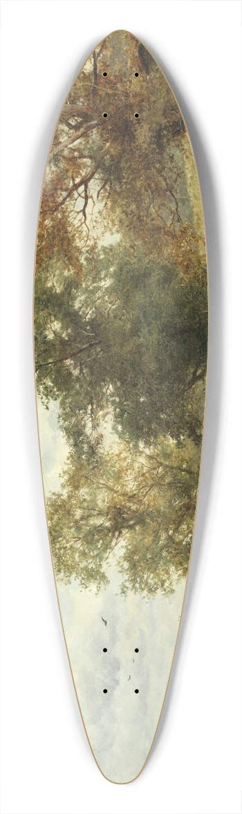 David Bates - A cornfield at West Malvern 39.3 inch art pintail longboard deck