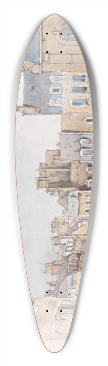 David Cox - A French Market Place 39.3 inch art pintail longboard deck