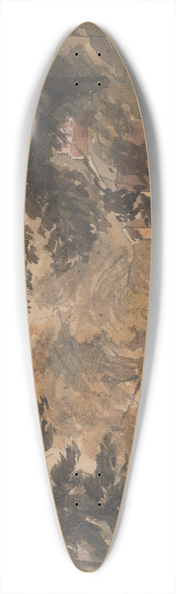 David Cox - A Street in Harborne 39.3 inch art pintail longboard deck
