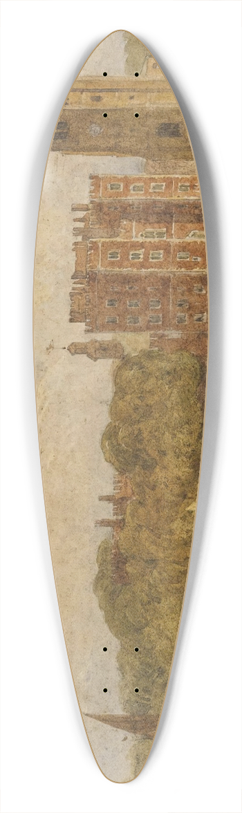 David Cox - Boating Before Lambeth Palace, London 39.3 inch art pintail longboard deck