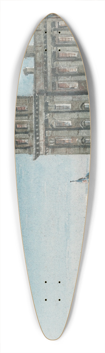 David Cox - The Old Customs House, Greenwich 39.3 inch art pintail longboard deck