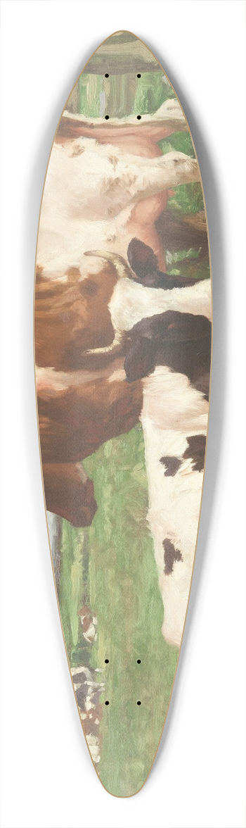 David Gauld - Ayrshire Cattle 39.3 inch art pintail longboard deck
