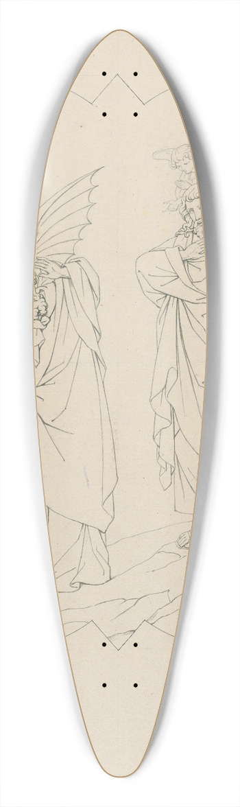 David Humbert de Superville - De verzoeking van Christus: bas-relif 39.3 inch art pintail longboard deck