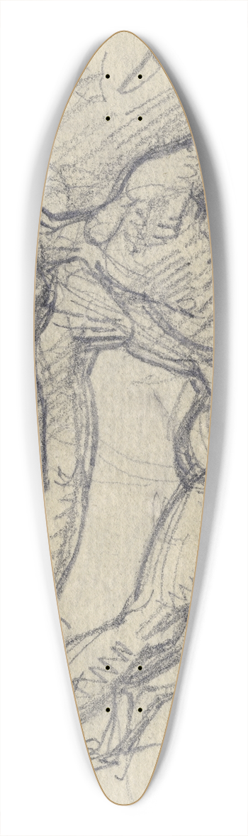 David Humbert de Superville - Gestalte in doodsangst 39.3 inch art pintail longboard deck