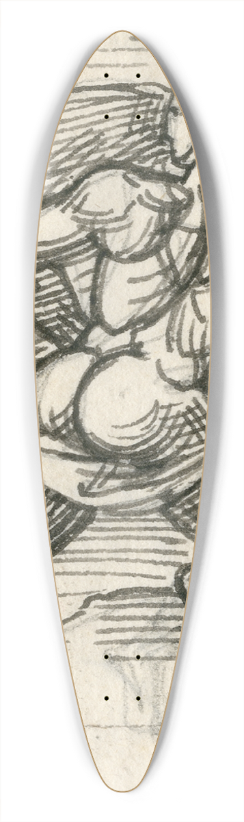 David Humbert de Superville - Halfgeknielde krijger in gevecht, rugfiguur 39.3 inch art pintail longboard deck