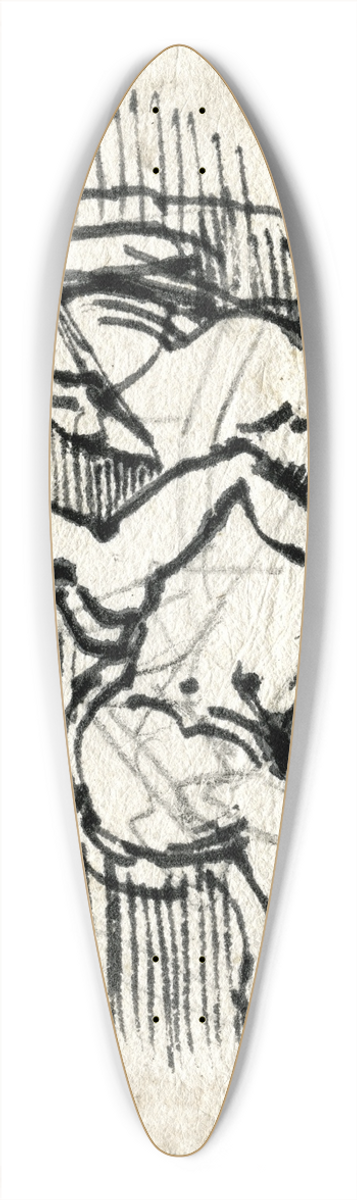 David Humbert de Superville - Krijger te paard, wellicht in gevecht 39.3 inch art pintail longboard deck