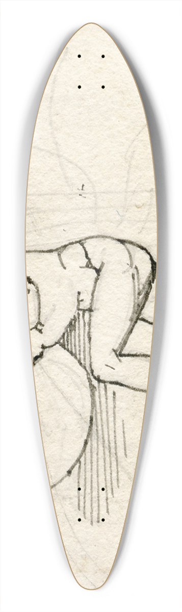 David Humbert de Superville - Naakte krijger met schild en zwaard, in gevechtspose 39.3 inch art pintail longboard deck