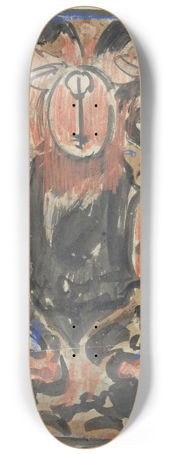Carel Adolph Lion Cachet - Decoratief ontwerp met bovenaan twee herauten 8.25 inch art skate deck