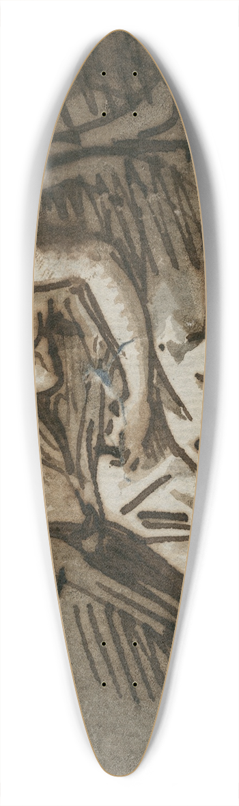 David Humbert de Superville - Zittende treurende vrouwenfiguur, van terzijde gezien 39.3 inch art pintail longboard deck