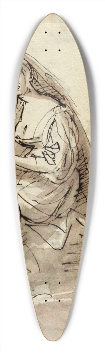 David Humbert de Superville - Zittende vrouw, met sluier: naar links gewend 39.3 inch art pintail longboard deck