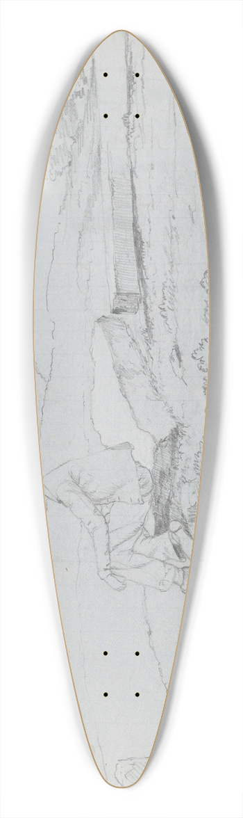 David Johnson - Study for White Mountains from North Conway, New Hampshire (recto) 39.3 inch art pintail longboard deck