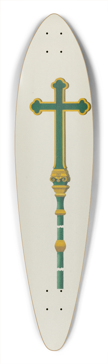David P Willoughby - Processional Cross 39.3 inch art pintail longboard deck