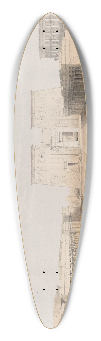 David Roberts - Grand approach to the Temple of Phil, Nubia. 39.3 inch art pintail longboard deck