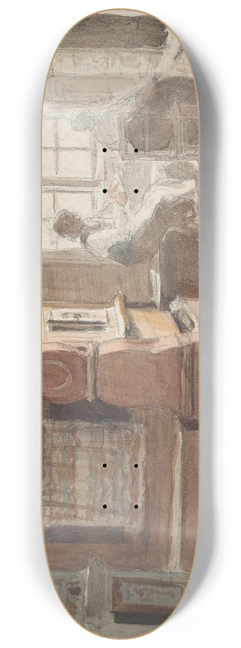 Adolph Tidemand - Interir med figurer, Leksand 8.25 inch art skate deck