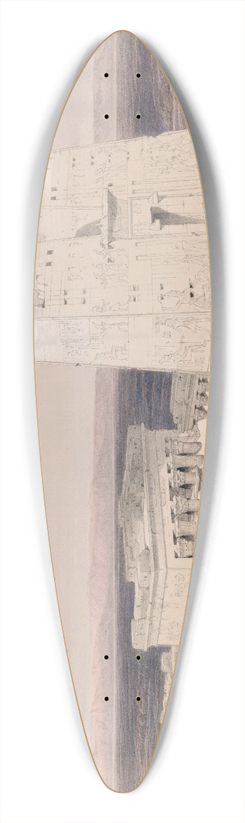 David Roberts - Temple of Edfou [Idf], ancient Appolinopolis, Upper Egypt. 39.3 inch art pintail longboard deck