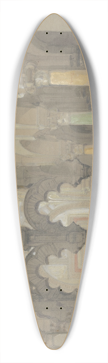 David Roberts - The Mosque at Cordova 39.3 inch art pintail longboard deck